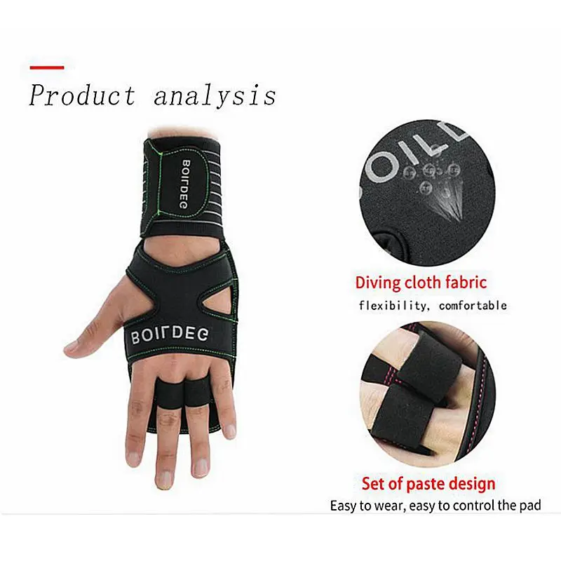 Перчатки для тренировок и бодибилдинга с антискользящим покрытием, полу-пальцевые, для поднятия грузов, спортивных тренировок и фитнеса из синтетической кожи Y-017.