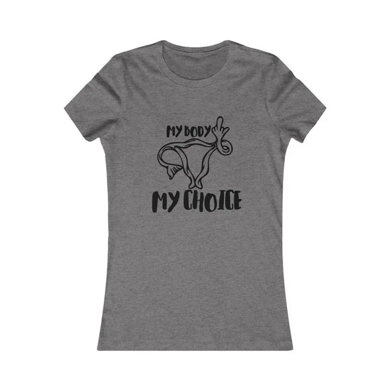 Женская футболка с круглым вырезом My Body Choice хлопковая коротким рукавом и лето 2019 |