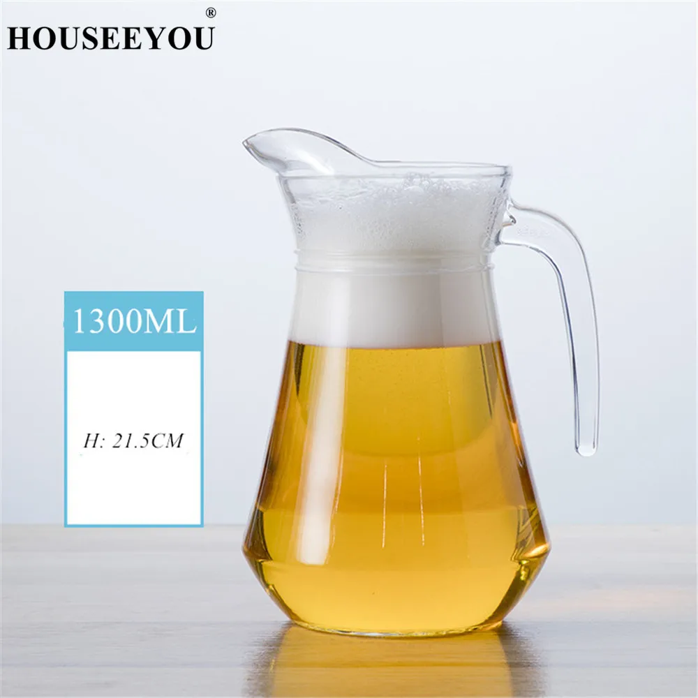 Houseyou 1300 мл хрустальный стеклянный аэратор для пива контейнер вина диспенсер с