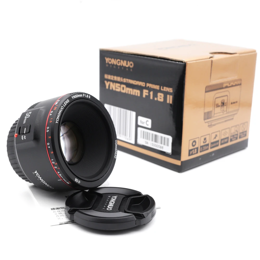 Оригинальный YONGNUO YN50mm F1.8 II с большой апертурой Автофокус Объектив для Canon эффект
