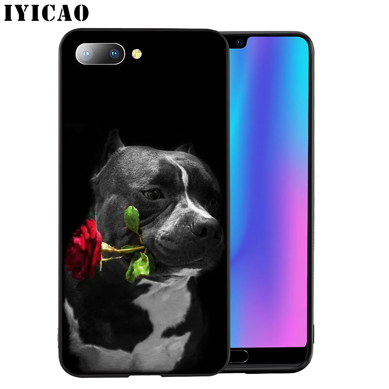 Pit Bull Симпатичный черный мягкий чехол для телефона с собакой питбулом Huawei Mate 30 20 10
