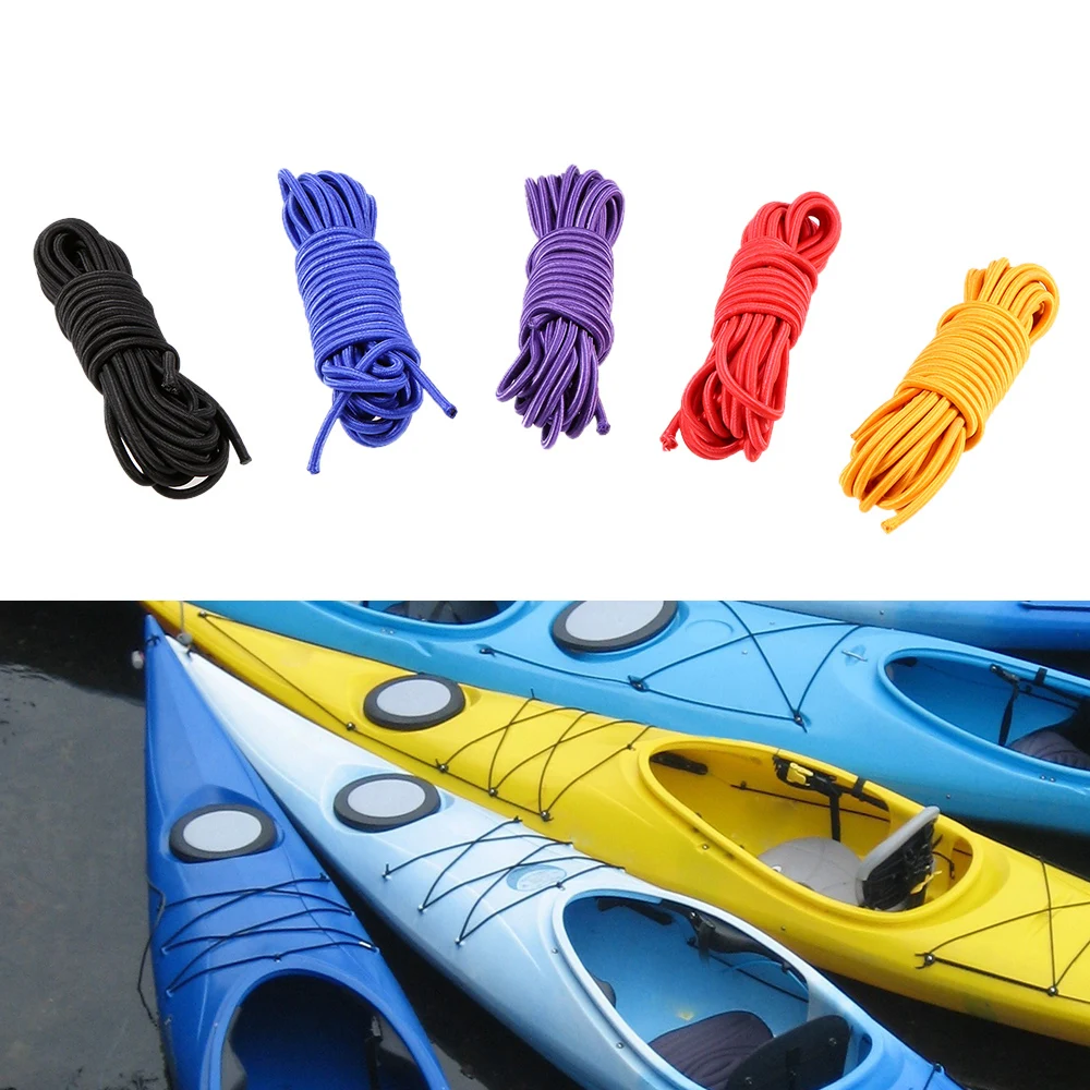 

5 Meters 4mm / 5mm Kayak Boat Elastic Bungee Cord Rope Leash Paddle Leash Elastic Safety Bungee Cord Rod for Kayak Boat Caravans