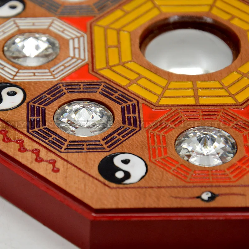 Китайское зеркало Fengshui Peach Bagua с 8 гексаграммами для украшения дома|Статуэтки и