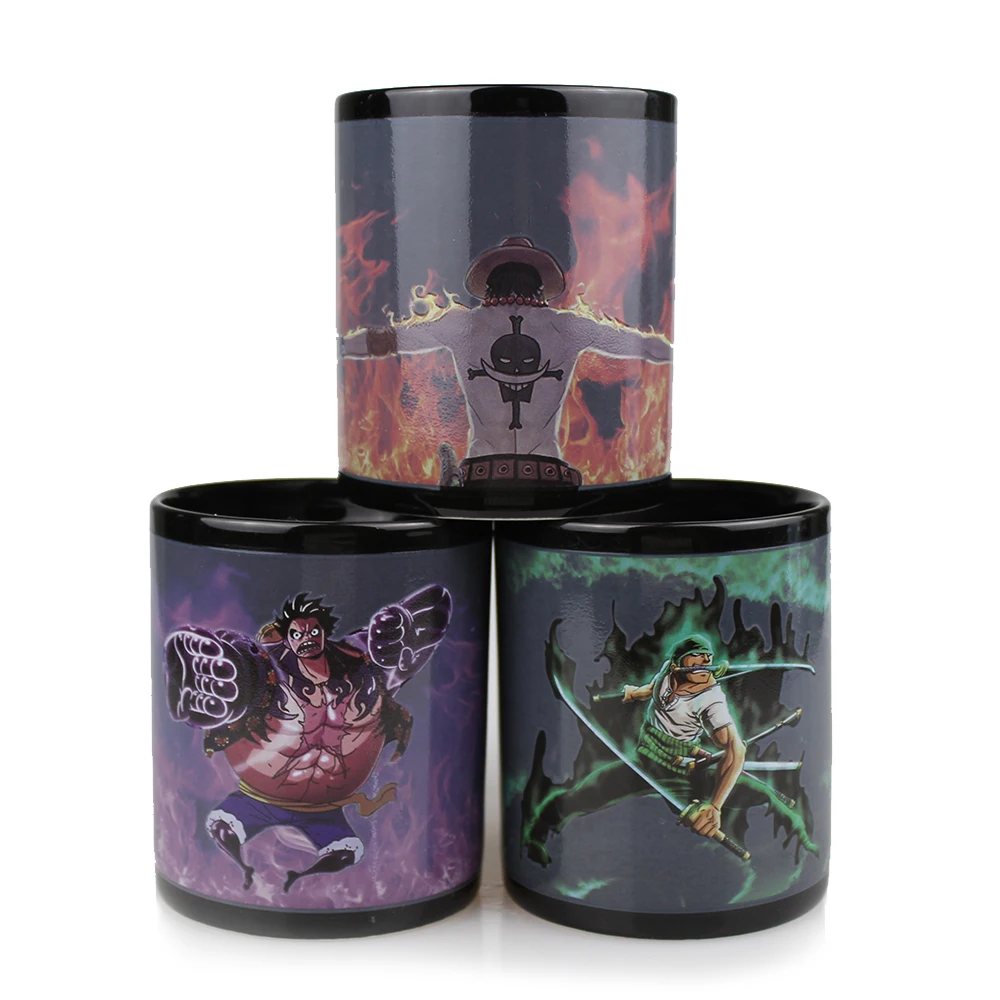 Одна деталь Луффи Ace кружка горячего изменение Цвет Heat reactive Чай Кофе Волшебная чашка Керамика кружка