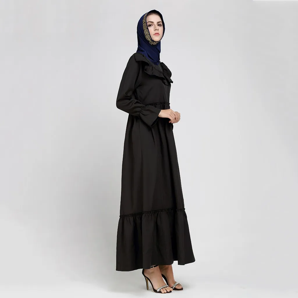 2019 mAh Премиум Jubah модное Макси платье с рюшами|Женские платья| |