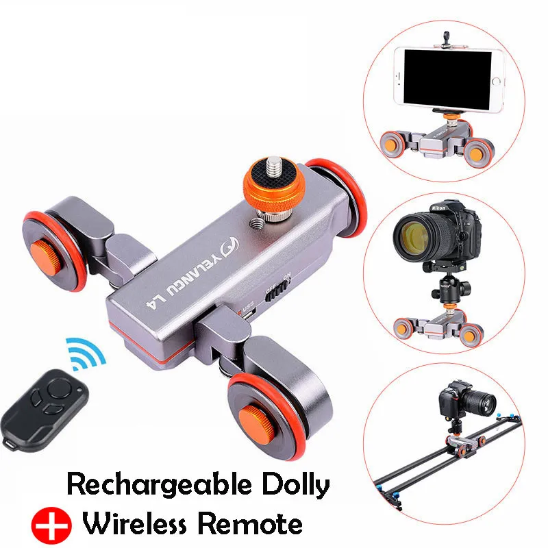 YELANGU Настольный Авто Долли прокатки слайдер Скейтер Электрический Autodolly с беспроводной пульт дистанционного управления для DSLR камеры мобильного телефона Vlogging