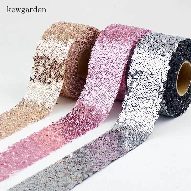 Kewgarden 1 1/4 &quot2&quot 30 мм 50 Блестки Вуаль ткань атласная лента вручную изготовленная DIY