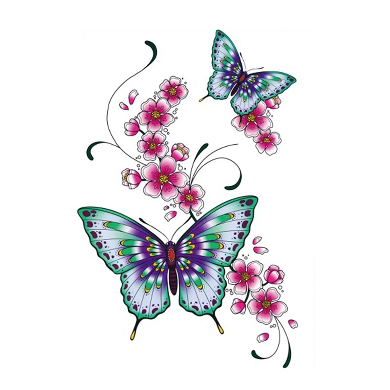 waterproof tatoo temporary stickers for lady women butterfly flower design large arm tattoo sticker | Красота и здоровье