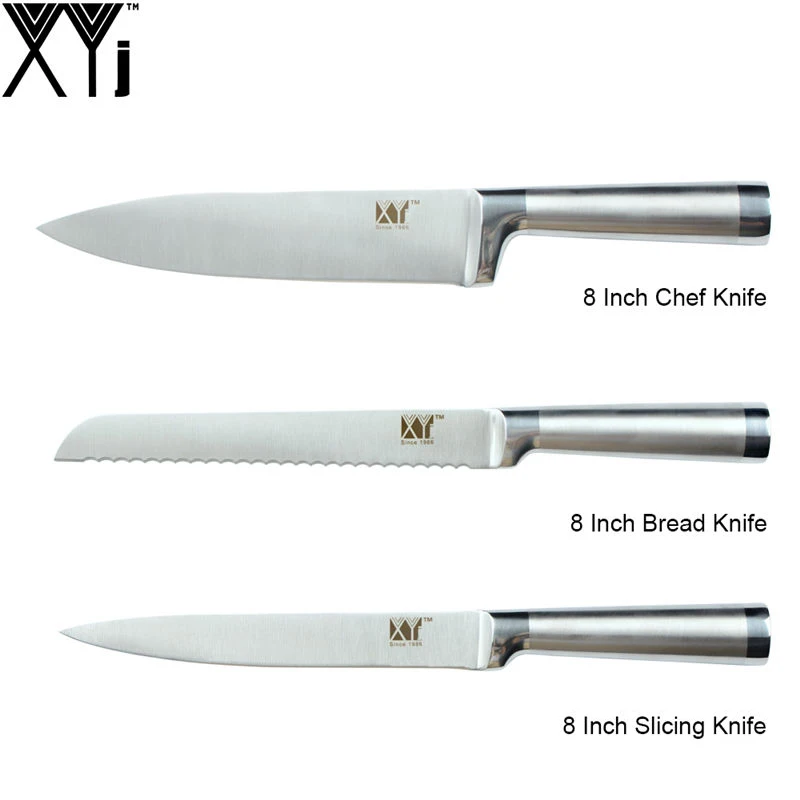 XYj набор кухонных ножей из нержавеющей стали 8 ''подставка для ножей 8'' 7 ''5'' 3,5 ''поварские ножи инструменты для приготовления пищи Кухонные гаджеты Держатель ножей - Цвет: B.3PCS SET
