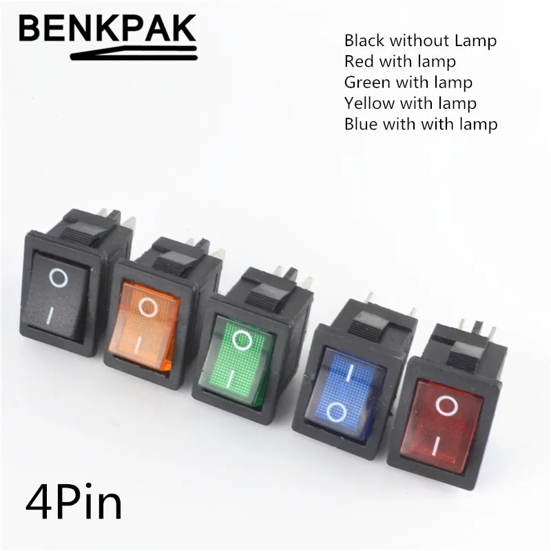 4 шт. клавишный выключатель с подсветкой контакта лампой ВКЛ ВЫКЛ|lamp switch|switch