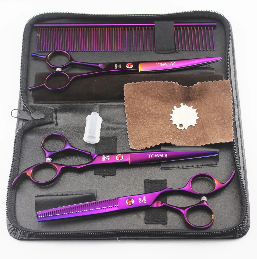 7 дюймов собака Уход за лошадьми Парикмахерская Ножницы кошка истончение волос и