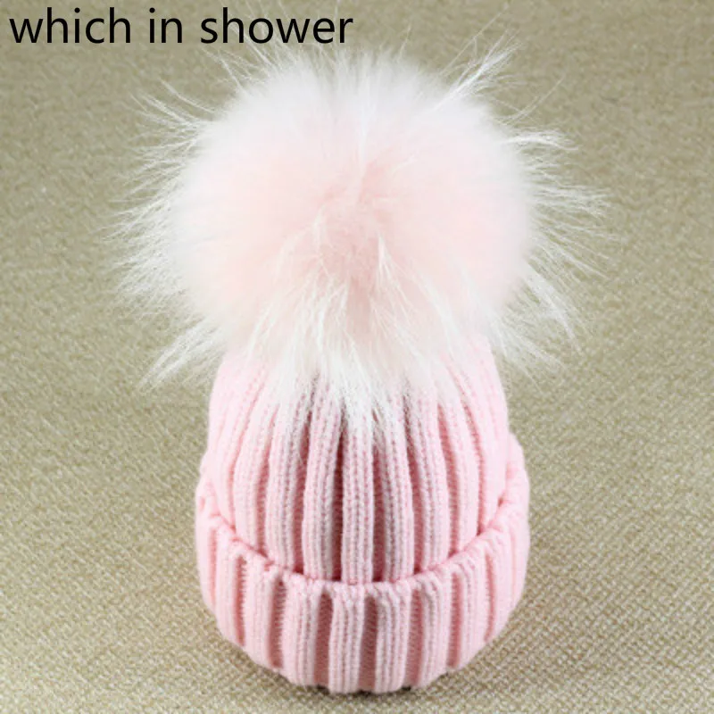 That in shower 15 см большая зимняя шапка с помпоном из натурального Лисьего меха