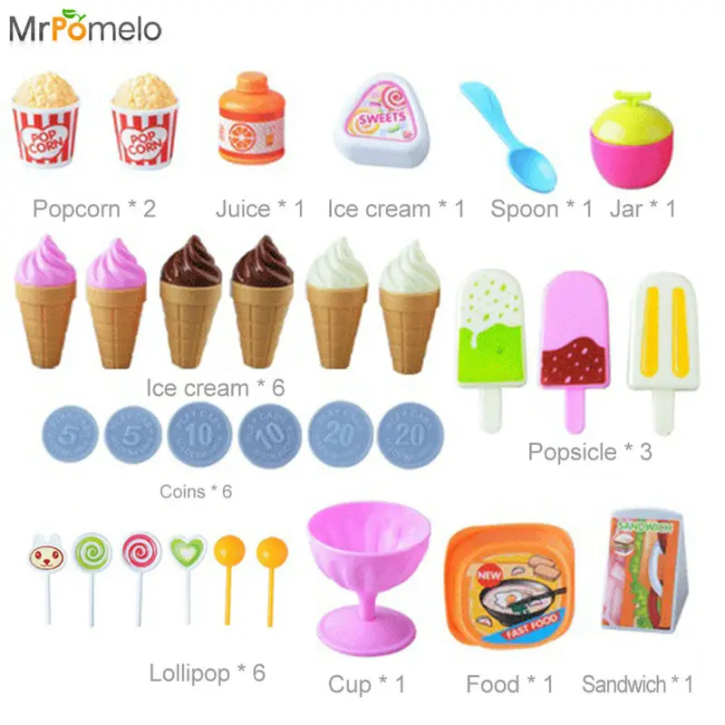 Мини-магазин MrPomelo для мороженого и конфет с подсветкой и звуковыми эффектами, игровой набор для девочек.
