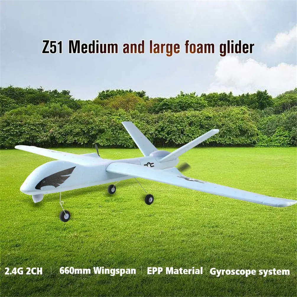 Z51 Predator 2,4G 2CH 660 мм размах крыльев пульт дистанционного управления RC самолет фиксированное крыло планер Дрон со встроенным гироскопом Дети Рождественский подарок