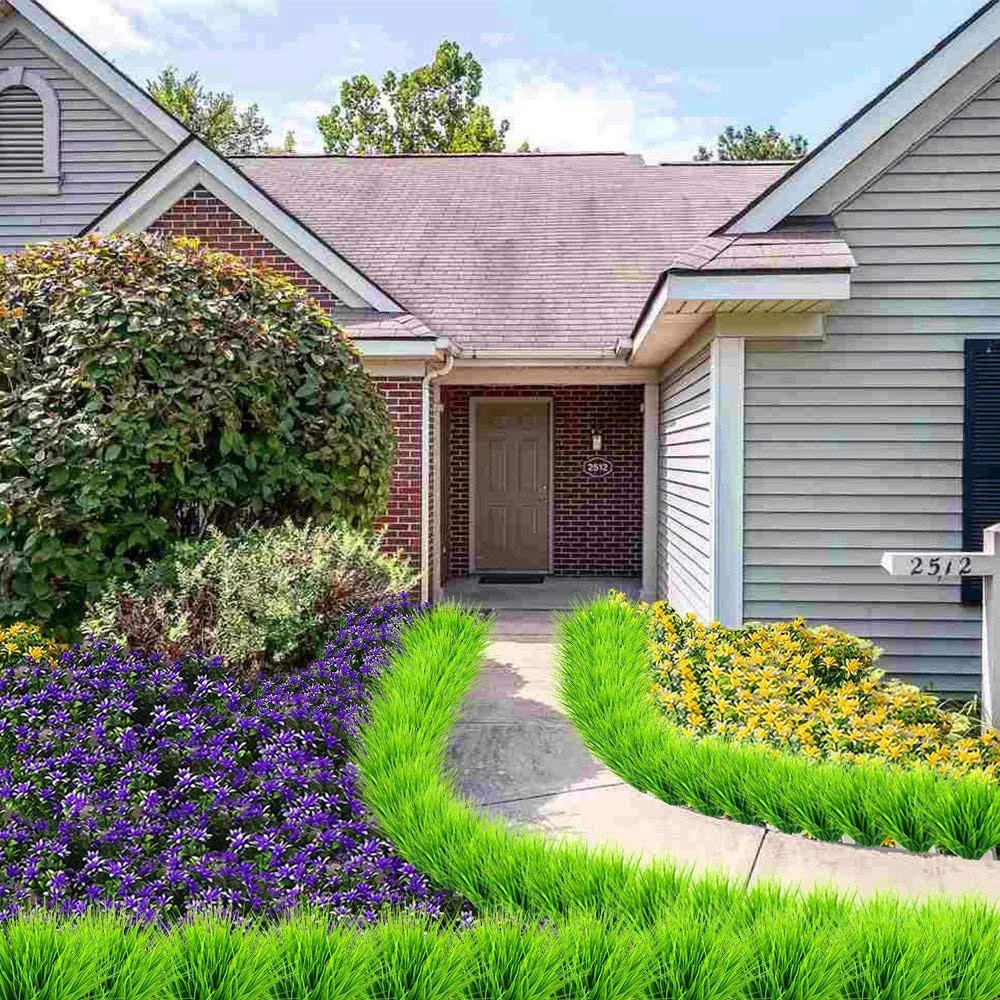 Искусственные зеленые кустарники пшеничная трава окно 8 шт. искусственное