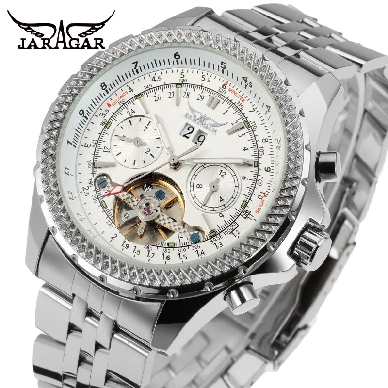 Enlarge JARGAR  Men 's Watch Fashion Brass Band Classic Autoamtic Tourbillion Dress Wristwatch Color Black JAG070M4