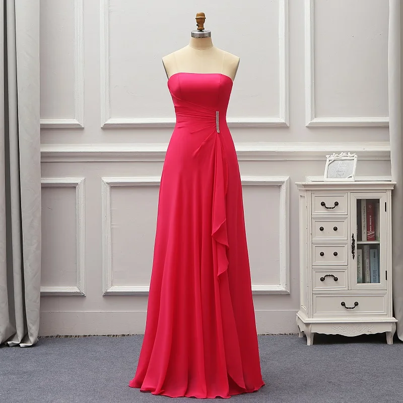 Модное Розовое Шифоновое платье подружки невесты, строгие вечерние платья, Vestidos De Fiesta De Noche Abiye Gece Elbisesi BR04