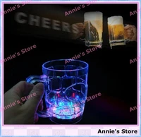Wholesale LED BEER MUG LED flashing beer cup bottle fancy light glass color changing middle size