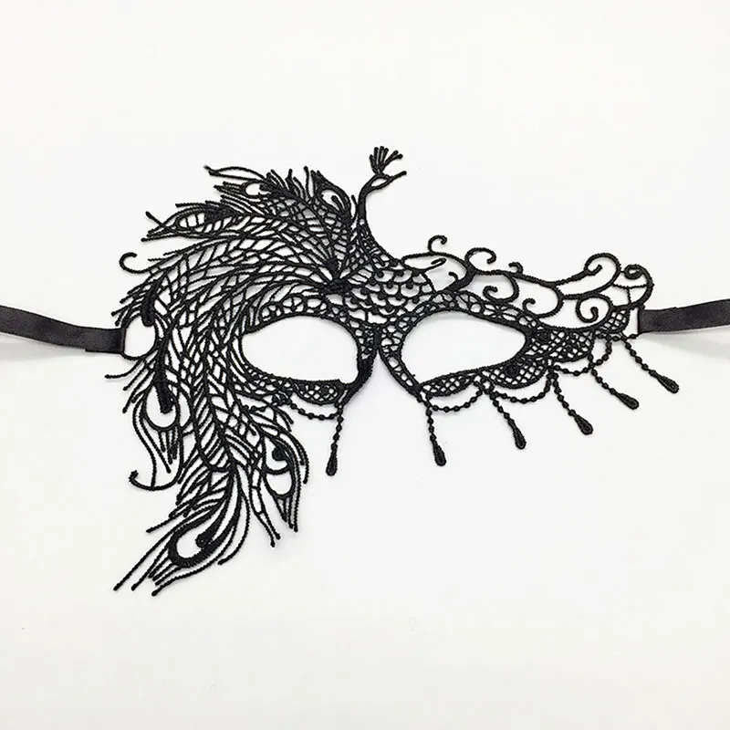 Black Unshaped 1 шт черные сексуальные вечерние кружевные маски для женщин, половина лица, карнавал, фестиваль, бал, Хэллоуин, маскарадные маски, вечерние и праздничные принадлежности - Цвет: Black Unshaped