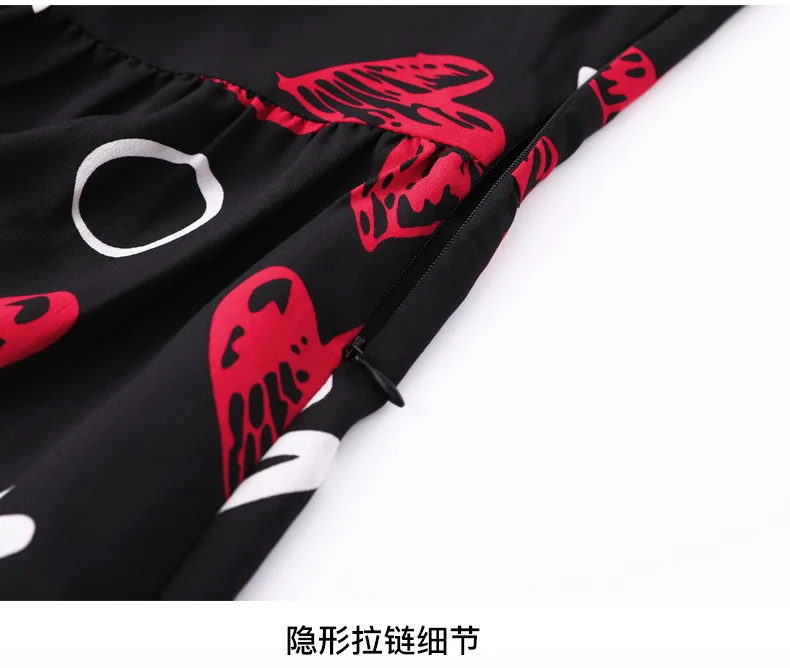 TUHAO женский Принт красное сердце шифоновые платья летнего размера плюс 10XL 9XL 8XL элегантные офисные женские вечерние платья Femme MS07