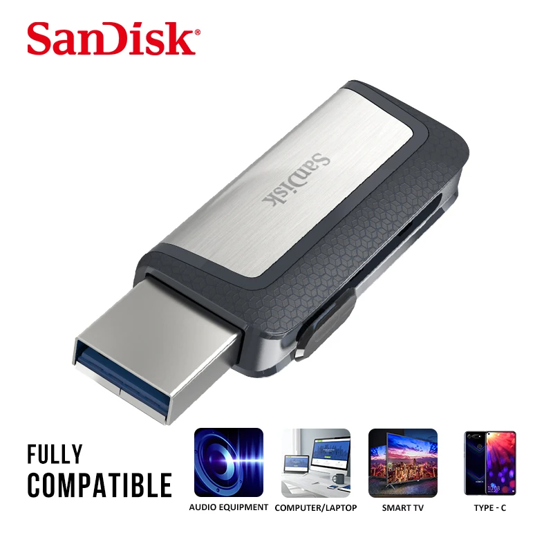 Sandisk OTG type-c и Micro USB 3 0 usb флеш-накопитель многофункциональный флешка Флешка 16 ГБ 32 64