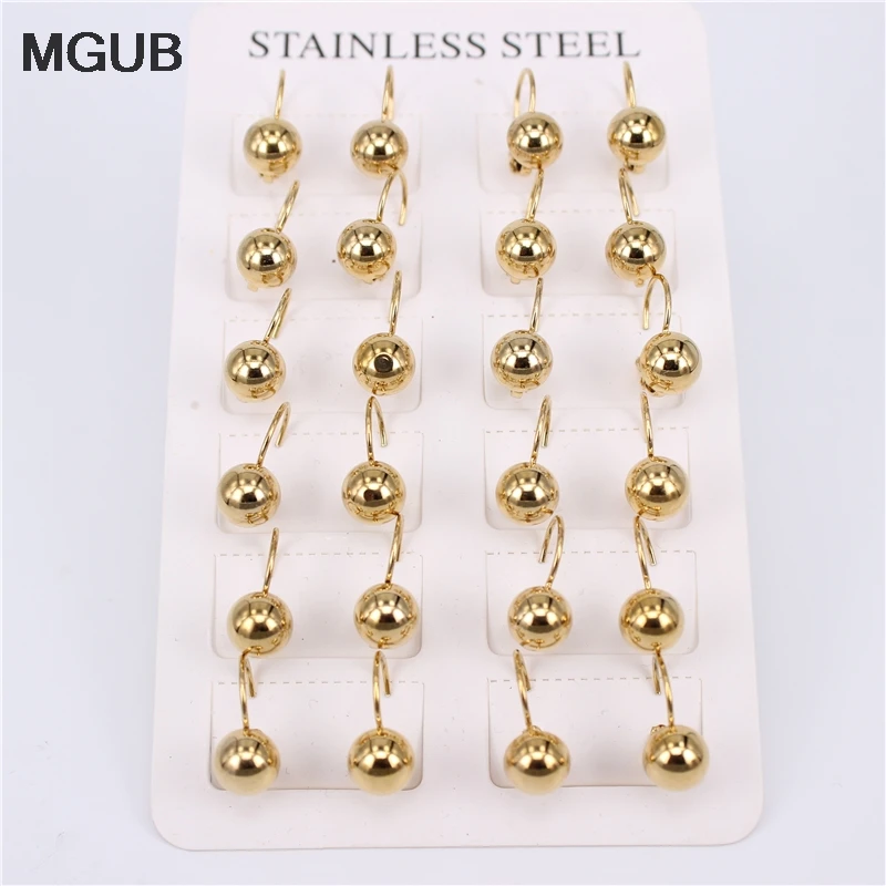 2019 Stainless steel hand-polished Diameter 8mm 10mm 12mm semi-circular Drop earrings Smooth forwomen LH652 | Украшения и