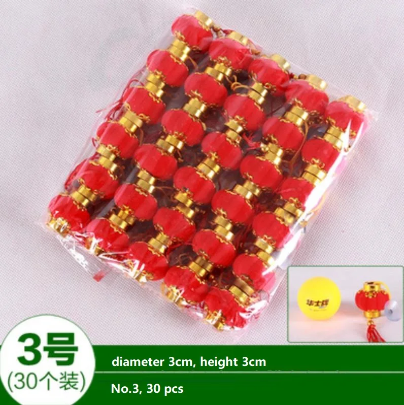 No.3 30 pcs 1 упаковка красный фонарь Флокирование Декор подвесной балкон открытый китайский новогодний Весенний фестиваль Свадебные Поставки орнамент - Цвет: No.3 30 pcs