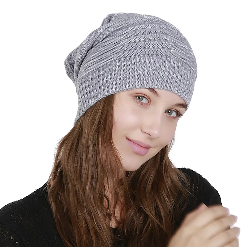 Модные тонкие складчатые разноцветные шапки для женщин и мужчин зимние осенние