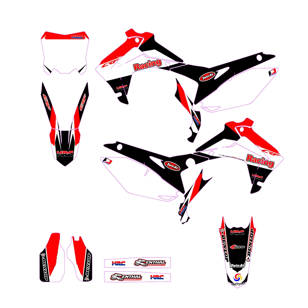 Индивидуальные Графика наклейка Стикеры для Honda CRF250R CRF250 2014 2017 & CRF450R CRF450 2013 2015 2016 CRF