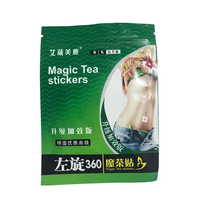 30 шт. дропшиппинг Magic Чай наклейки Тонкий пупка палка тонкий пластырь Накладка для сжигания жира уход за телом Форма Похудение A43