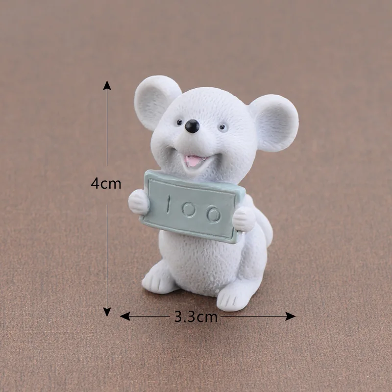Lucky mouse Золотой доллар мультяшная модель животных фигурка кукольный домик торт домашний декор миниатюрное украшение для сада в виде Феи аксессуары - Цвет: Grey No.3