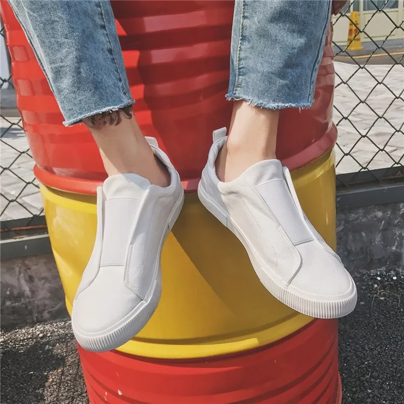 

Sneakers Comfort Mens Slip On Trainers Men Canvas Shoes Man Loafers Mens Sneakers White Casual Shoes Men Flat Breathable Shoes