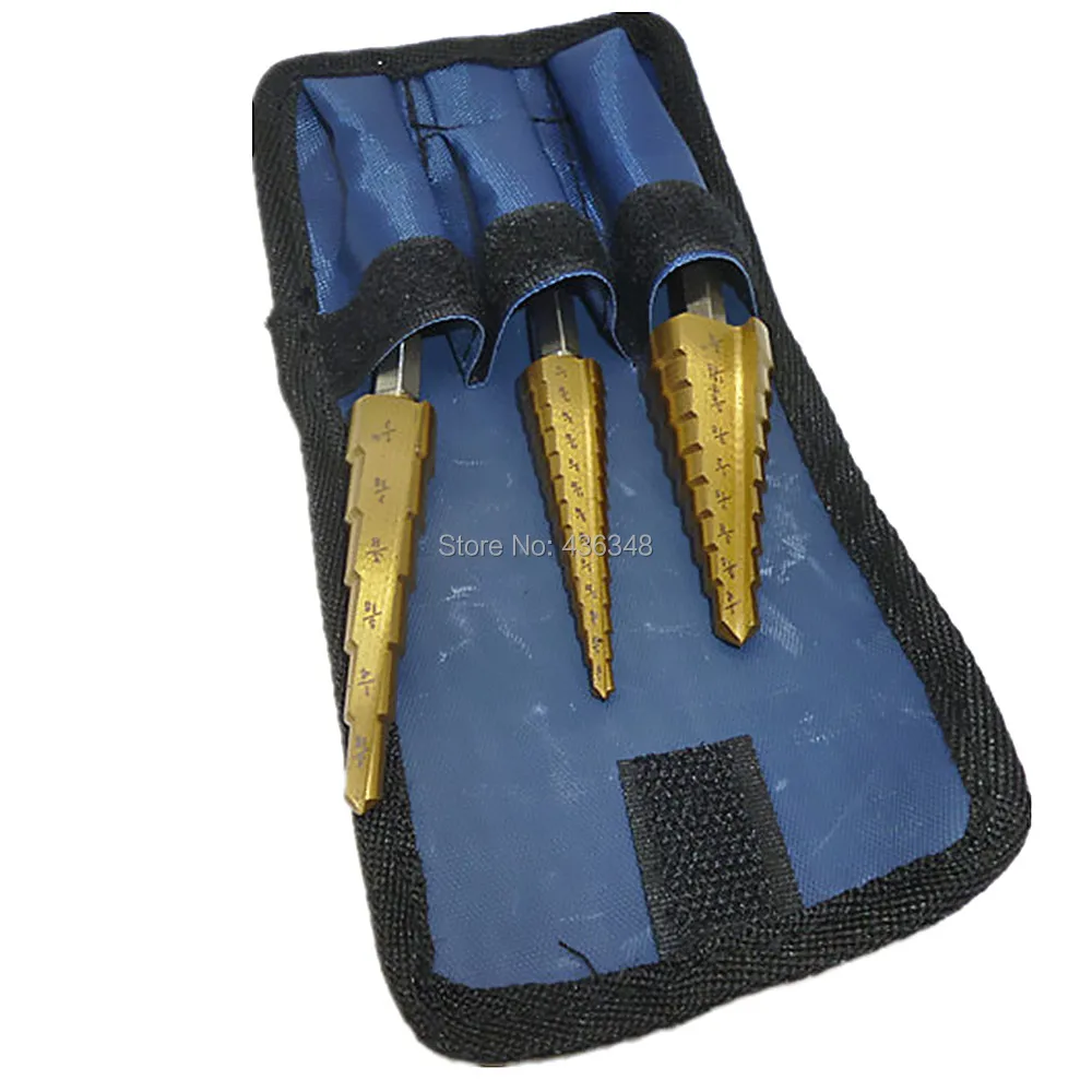 Коническое ступенчатое сверло из быстрорежущей стали 3 шт. резак по металлу и