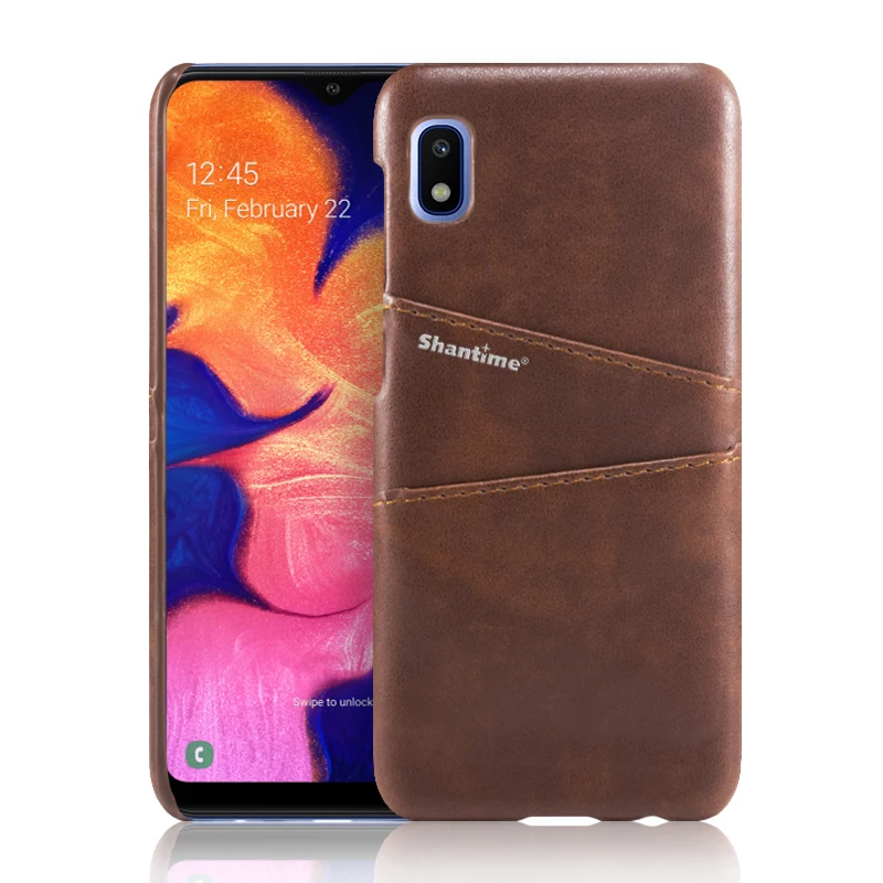Brown Роскошная винтажная Обложка на заднюю панель из искусственной кожи для samsung Galaxy A10E чехол для телефона для samsung Galaxy A10E чехол со слотом для карт - Цвет: Brown