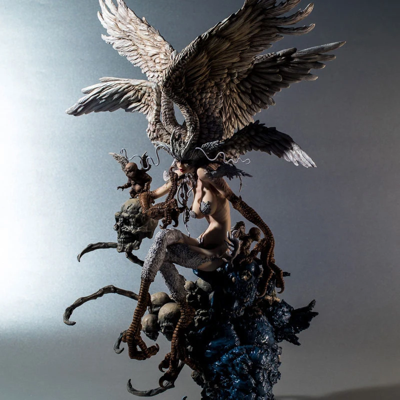 1/6 GK Смола ручной работы 43 см белая форма Devil Man Temple Keke Edition Monster White Mold|Игровые