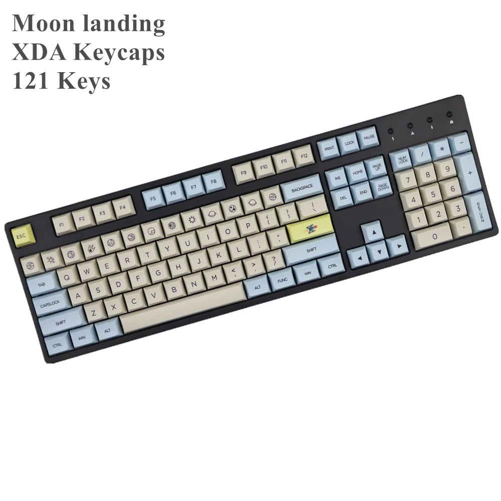 Лунная посадка профиль XDA keycap 121 клавиши краска сублимированная для MX