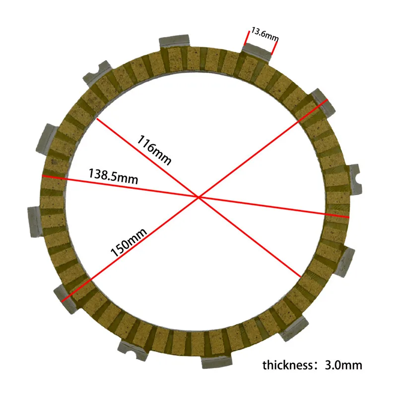 

Motorcycle Clutch Friction Plates Set for HONDA XR600R XR600 R 1985-2000 Clutch Lining #CP-00037