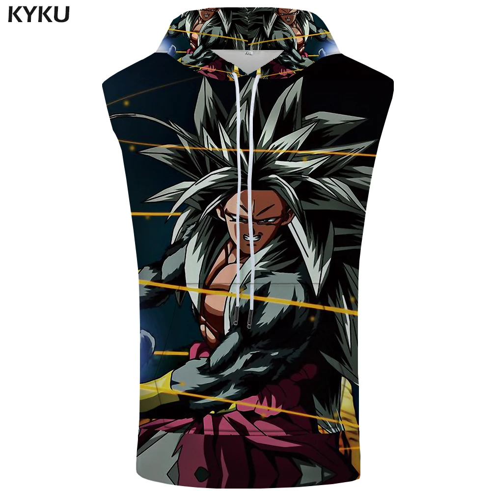 KYKU Dragon Ball Толстовка без рукавов куртка в стиле Гоку молния Стрингер месть рубашки 3D майка для бодибилдинга мужская одежда