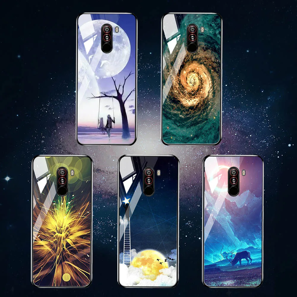 Чехол из закаленного стекла для Xiaomi mi 8 9 SE 9T A3 чехол s Star Space Coque для Xiao mi Pocophone F1 mi x 2S Red mi Note 7 8 Pro