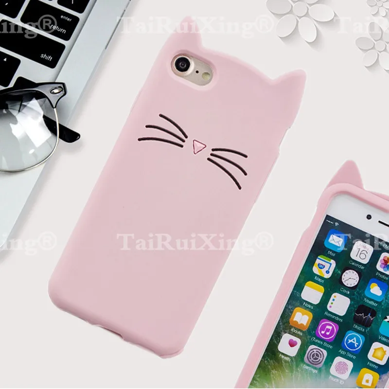 Hot sales! 3D Cute Cat Phone Silicone soft Case Cover For Apple iPhone 6 Plus 6S s 5.5&quot Cases Gel Shell |