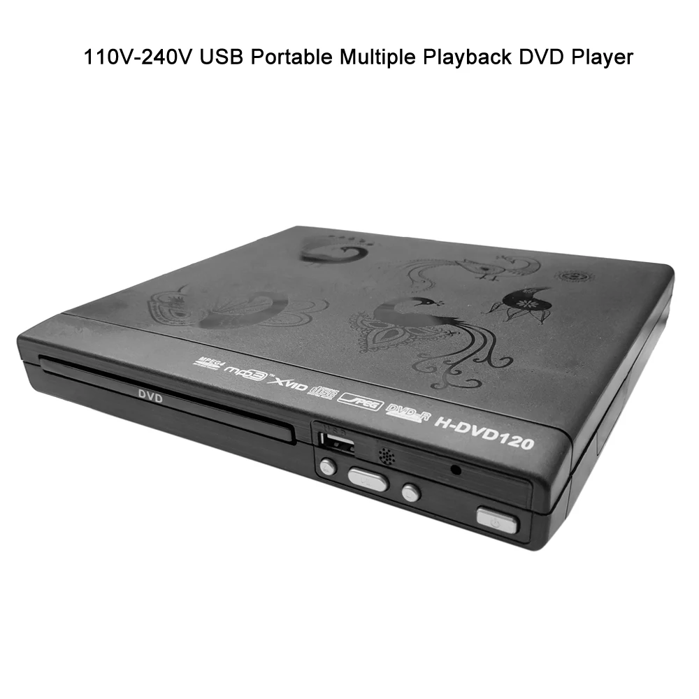 110 V-240 V USB Портативный несколько воспроизведения DVD плеер ADH DVD проигрыватель компакт-дисков/SVCD/VCD/проигрыватель дисков с дальний Управление- подача заявки на DVD120