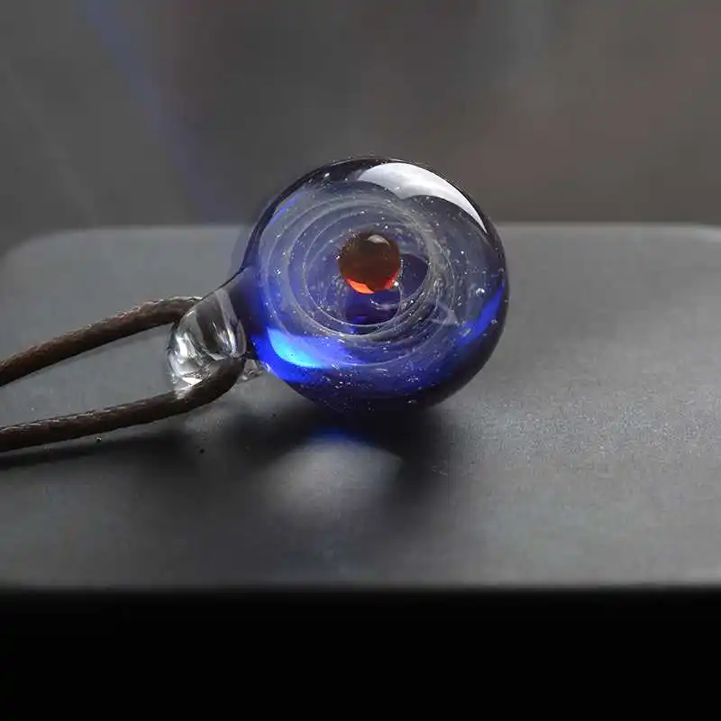 Новое поступление ручной работы стекло Туманность Cosmic подвеска с изображением галактики цепочки и ожерелья Lucky для мужчин женщин пара ювелирных изделий подарок ко Дню Св - Окраска металла: GB-009