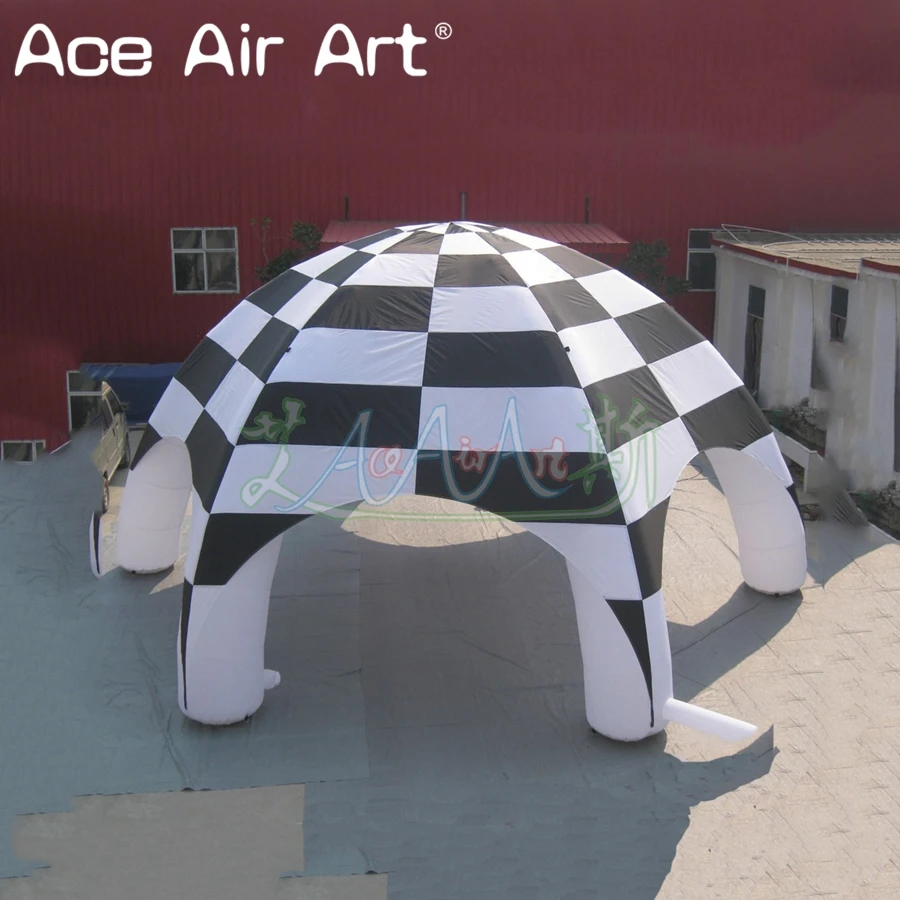 6m diagonal inflatable black white spider tent pop up car cover shelter dome pavilions with colored led lights for events|Игровые