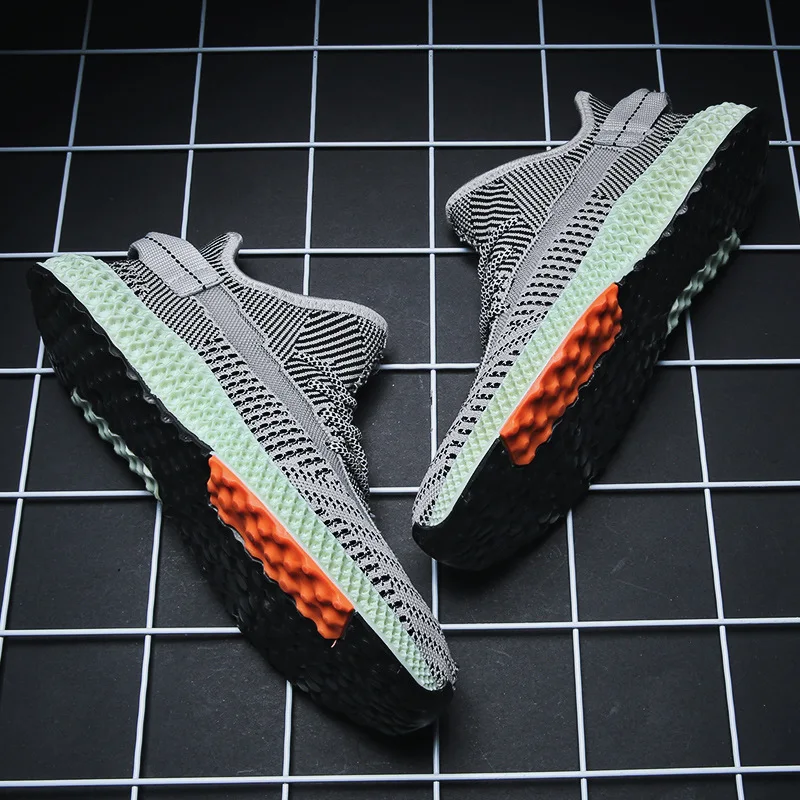 INS Fly Weave Sneakers Kanye 350 West Spring Summer Fashion Lighted Breathable Men Casual Shoes Jogging Tenis Masculino Sneaker | Обувь