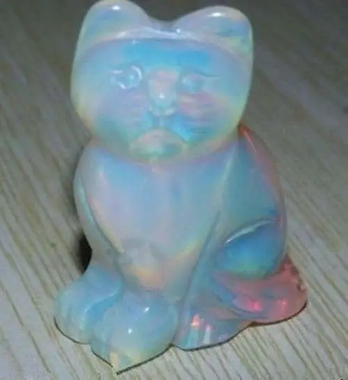 

Hand carved opal cat