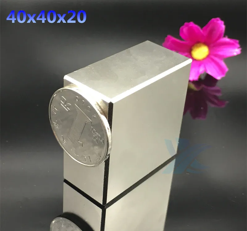 Неодимовый магнит 40x40x20 редкоземельный супермощный блок постоянный сварочный