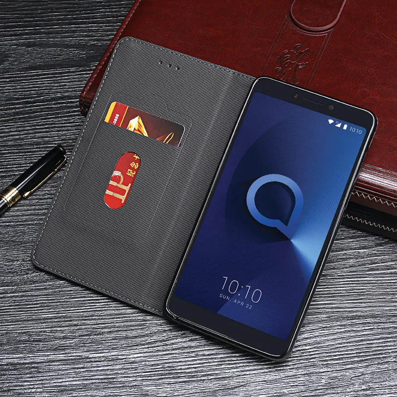 ITien Премиум кожаный защитный чехол для Alcatel 3V 5099D TPU силиконовый чехол-кошелек Etui 5