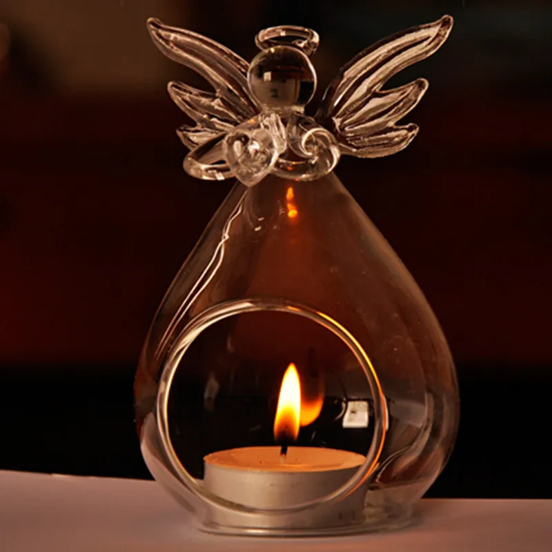 Дом украшения стекло ангел ваза для цветов свадебный декор подсвечник