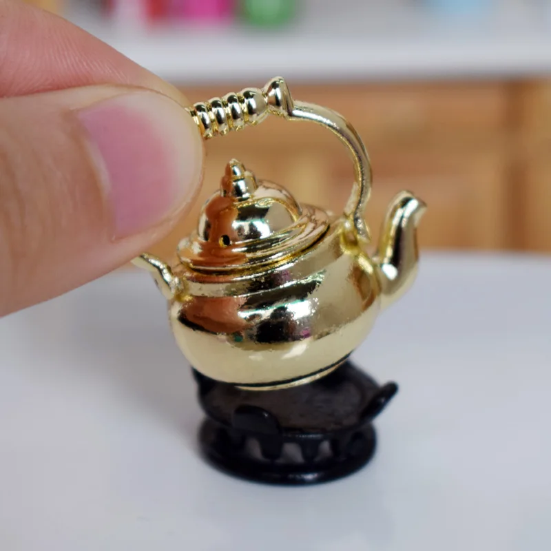 Винтажный миниатюрный чайник для кипящей воды 1/12 игровой кукольный домик