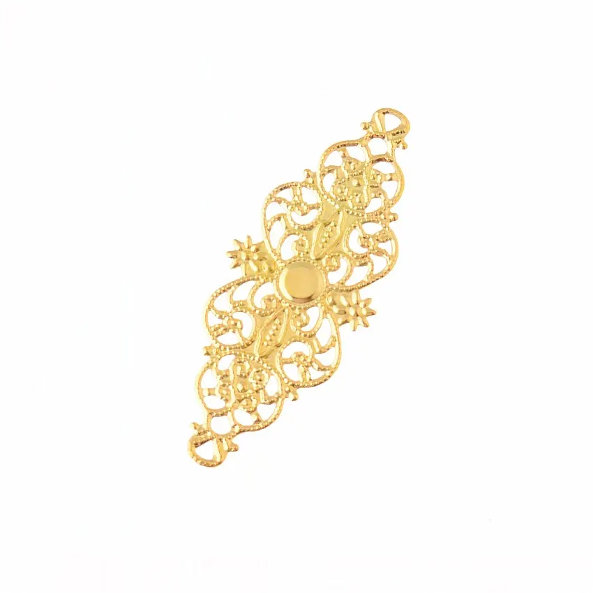 

MIAOCHI 5 Gold Plated Filigree Flower Wraps Findings Connectors Gift Decoration DIY Flatback Scrapbooking 6.1x2.4cm F0406